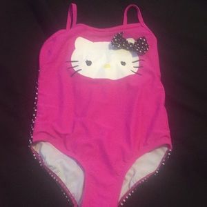 Girls hello kitty one piece swim suit